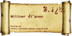 Wittner Ágnes névjegykártya
